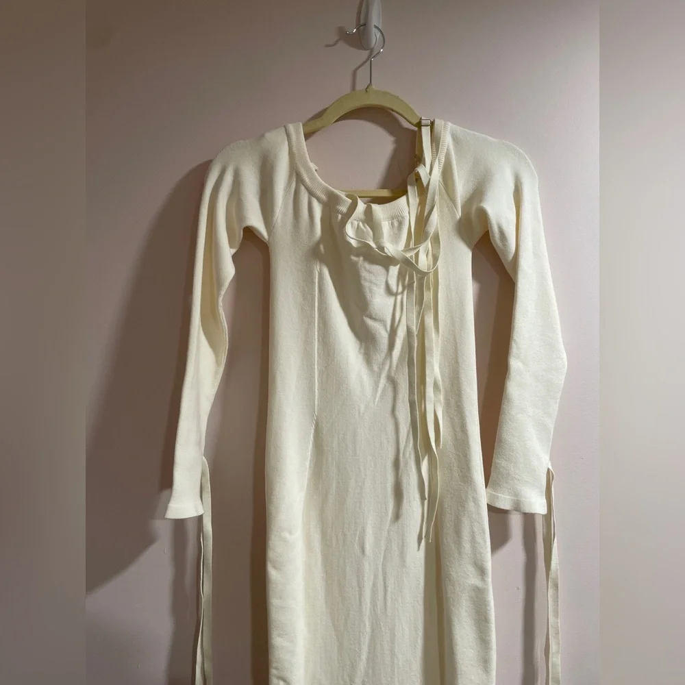 NWT Jacquemus La Robe Arnesi Ribbed Knit Dress Off-White - Picture 3 of 7